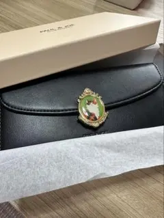 PAUL & JOE 長財布 猫モチーフ ブラックのサムネイル