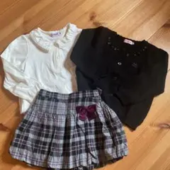 ☆ミキハウス　ニットカーディガン•カットソー•スカート　3点セット☆