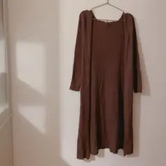 ［未使用］rienda リエンダ　ロングカーディガン　ブラウン　訳ありのサムネイル