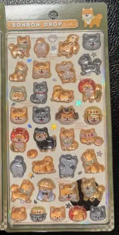 新品　ボンボンドロップシール　柴犬　和柄　クーリア　日本犬　シール　正規品