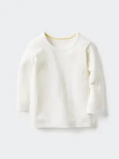 ユニクロ【新品未開封】ヒートテックコットンクルーネックT　オフホワイト　９０