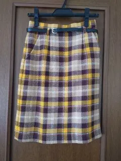 アプワイザーリッシェ チェック柄 タイトスカート 膝丈 スカート