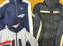FILA ダウンジャケット ネイビー ダークグレー3点セットまとめ売り