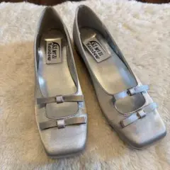 （美品）St.Mt.Zi Rainbow シルバー フラットシューズ　24.5