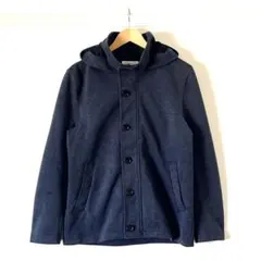 【美品】アデイインザライフユナイテッドアローズ フード付ブルゾン 紺 メンズM