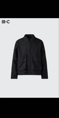 m*l様 ユニクロC コットンショートブルゾン　M ブラック　シャツ　ジャケット