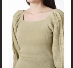 cheek 2Wayスクエアケーブルニットプルオーバー チーク トップス ニット