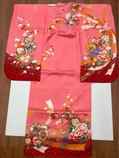 正絹 女児 七歳 七五三詣り 単品 鈴柄 赤ボカシ - メルカリ