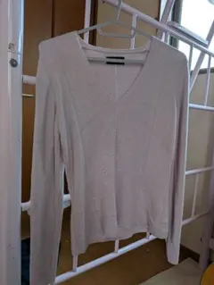 ANNE KLEIN II ライトピンク Vネックセーター