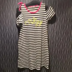 Algy ストライプオフショルダー半袖ワンピース