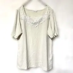 美品✨【アクシーズファム】アイボリー 半袖 Tシャツ レースのサムネイル