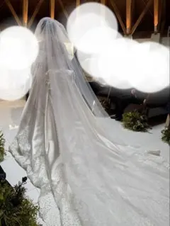 ウエディングベール　ロング　シンプル