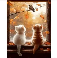 ダイヤモンドアート　猫　鳥　風景　景色　キット　ビーズアート　ペインティング