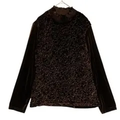 More Plata ハイネック シャーリング ベロアカットソー　【美品】