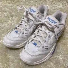 【美品】Reebok リーボック ホワイトスニーカー ブルーロゴ 24.5cm