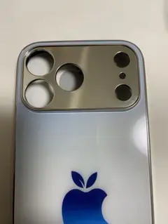 iPhone17promax用ケース 青いAppleロゴ付き