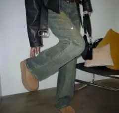 SHAGGIE オーロララインストーン付きヴィンテージルーズデニムパンツ