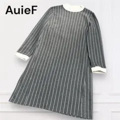AuieF アウィーエフ チュニック ストライプ リブニット 襟 袖
