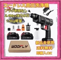 処分価格　赤字覚悟　コードレス高圧洗浄機 充電式２つバッテリー付き　1.5kg