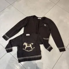 Vanilla 親子コーデ カーディガン セーターセット グレー