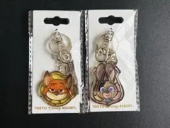 東京ディズニーリゾート ステンドグラスチェーンキーホルダー ズートピア セット