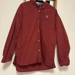 レッド チェック柄 長袖シャツ ボタンダウンのサムネイル