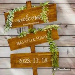 ウェルカムボード‼️　結婚式用　出店用　木製　記載内容変更可‼️