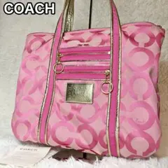 COACH Poppy Op Art Tote Bag Pink Y2K