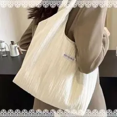 florist ストライプラウンドトートバッグ オフホワイト