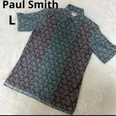 【Paul Smith】 ペイズリー柄 半袖シャツ L 緑