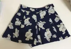 スカート　キュロットタイプ　花柄　31 Sons de mode ネイビー