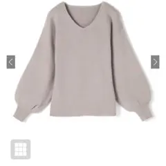 GRL リブ編み Vネックニット Fサイズ ベージュ