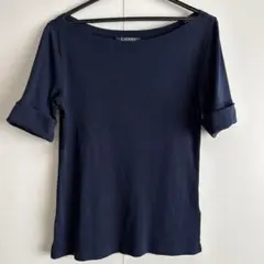 LAUREN RALPH LAUREN ボートネックカットソー ネイビー Sのサムネイル
