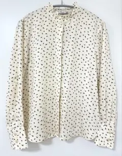 UNIQLO ユニクロ　コントワーデコトニエ　サテンフリルブラウス