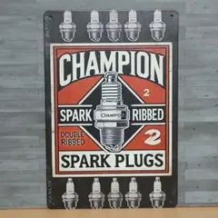 CHAMPION SPARK PLUGS レトロ風 ブリキ看板 OK3690