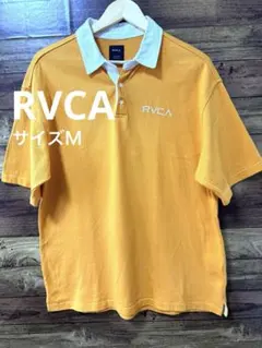 RVCAルーカ 半袖 ポロシャツ ラガー シャツ ロゴ繍 マスタードM綿100のサムネイル