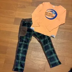 RAG MART 長袖Tシャツとチェックパンツセット