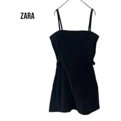 ZARAザラ　新品　キャミソールミニワンピース　綿　リメイク風　古着風シンプル