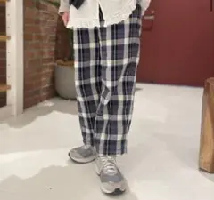 ビームスボーイ　ボーイワークチェックイージーパンツ