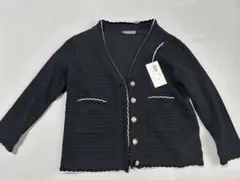 【新品未使用】FIRSTAGE カーディガン 黒 金ボタン 上品デザイン M相当