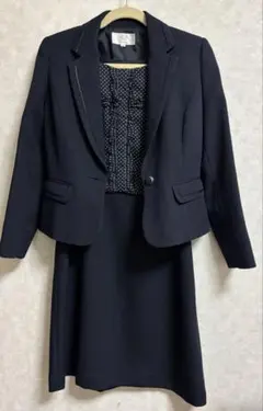 セレモニースーツ３点セット　ネイビー ドット柄　ネイビージャケット　入学式