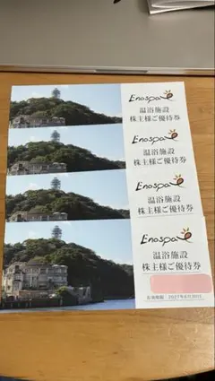 江の島アイランドスパ 株主様ご優待券 4枚セットのサムネイル