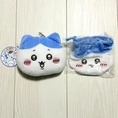 ちいかわ ぬいぐるみ パスケース ポーチ　ハチワレ リール式　おかお巾着ハチワレ