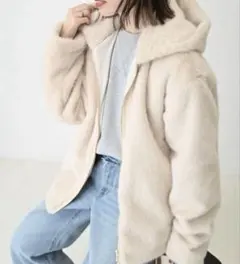 SLOBE IENA ブーティECOファー ベージュ 36