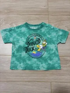 ディズニー ドナルドダック 半袖 Tシャツ 80 グリーン タイダイ柄 緑