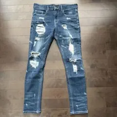 ダメージ加工スキニーデニム
