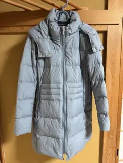 【美品】ゴールデンベア ダウンコート ロング丈 ブルー Lサイズのサムネイル
