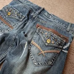 ORIRIN ダメージ加工 ストレートデニム