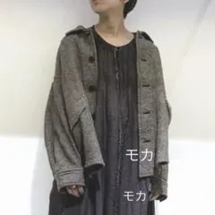 pas de calais ノーカラー ウールコート 日本製 黒 R863 - メルカリ