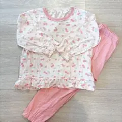 パジャマ　長袖　女の子　ピンク　さくらんぼ　かわいい　100